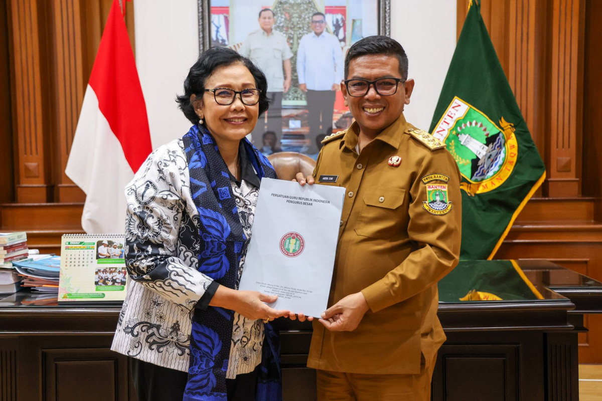 Terima Pengurus PGRI, Gubernur Andra Soni Paparkan Dampak Positif Program Sekolah Gratis Banten